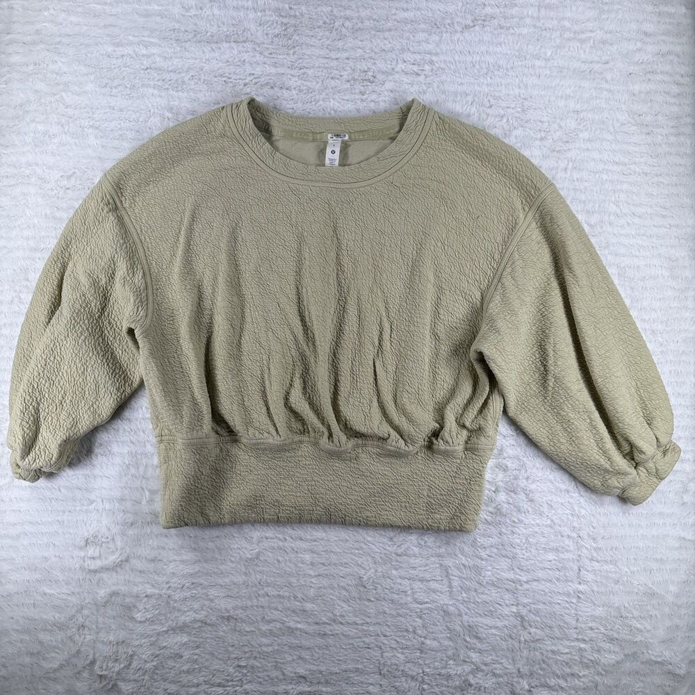 Lululemon Textured Crewneck Pullover Dew Green Womens Size 6
